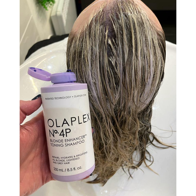 Dầu gội tím khử sắc tố vàng Olaplex No.4P Blonde Enhancer Toning Shampoo 250ml __