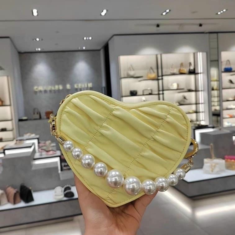 túi đeo chéo + cầm tay nữ hình trái tim CK2-50701221 size 18cm đủ màu