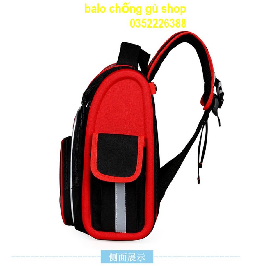 Balo chống gù học sinh tiểu học, Cặp sách cho bé trai và bé gái cấp 1 họa tiết ngộ nghĩnh in nổi 3d