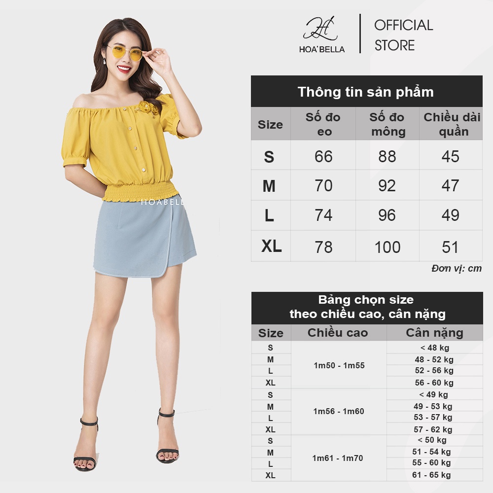 [Mã BMLTA50 giảm 10% đơn 150K] Quần Giả Váy HOABELLA Chữ A Chất Vải Trượt Hàn Cao Cấp (QU11)
