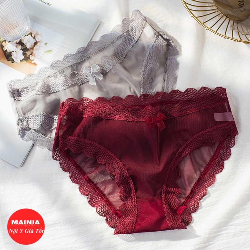 Quần Lót Ren Lưới Đính Nơ Xinh Xắn Dễ Thương Quần Chíp Nữ Sexy Quyến Rũ Hàng Cao Cấp Mềm Mại Mainia Shop