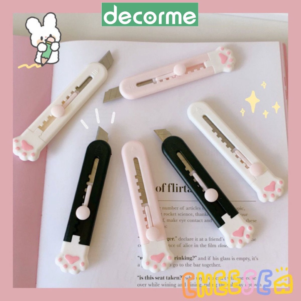 Dao dọc giấy mini cute hình bàn chân Mèo Decorme Dao cắt giấy dễ thương