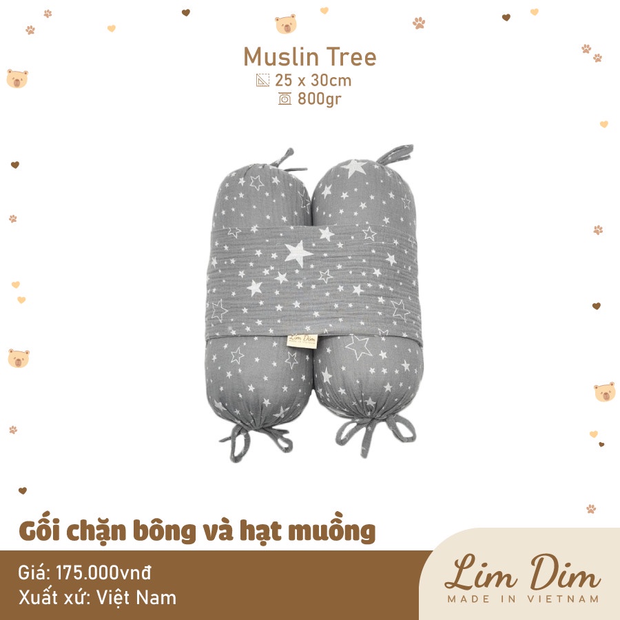 Gối chặn bông và hạt muồng Lim Dim