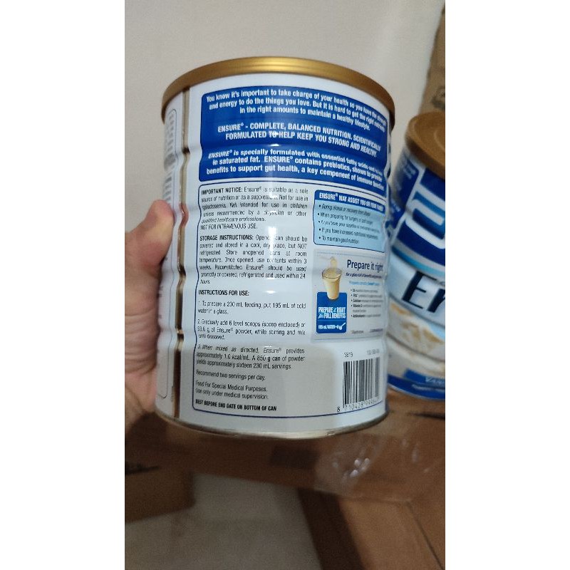 Date 2025 sữa ensure úc 850gram