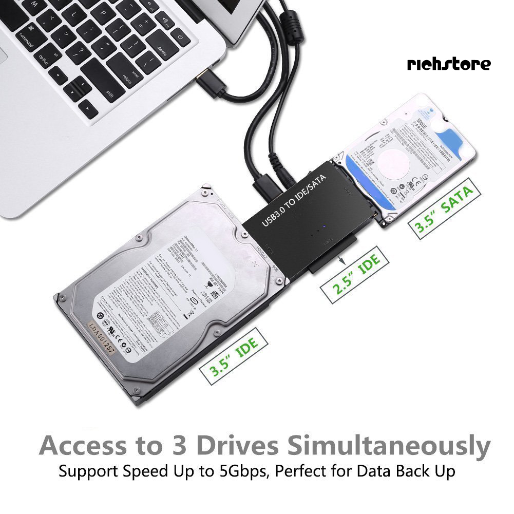 Đầu Chuyển Đổi Usb 3.0 Sang Sata / Ide Cho Ổ Cứng 2.5 / 3.5 Inch | BigBuy360 - bigbuy360.vn