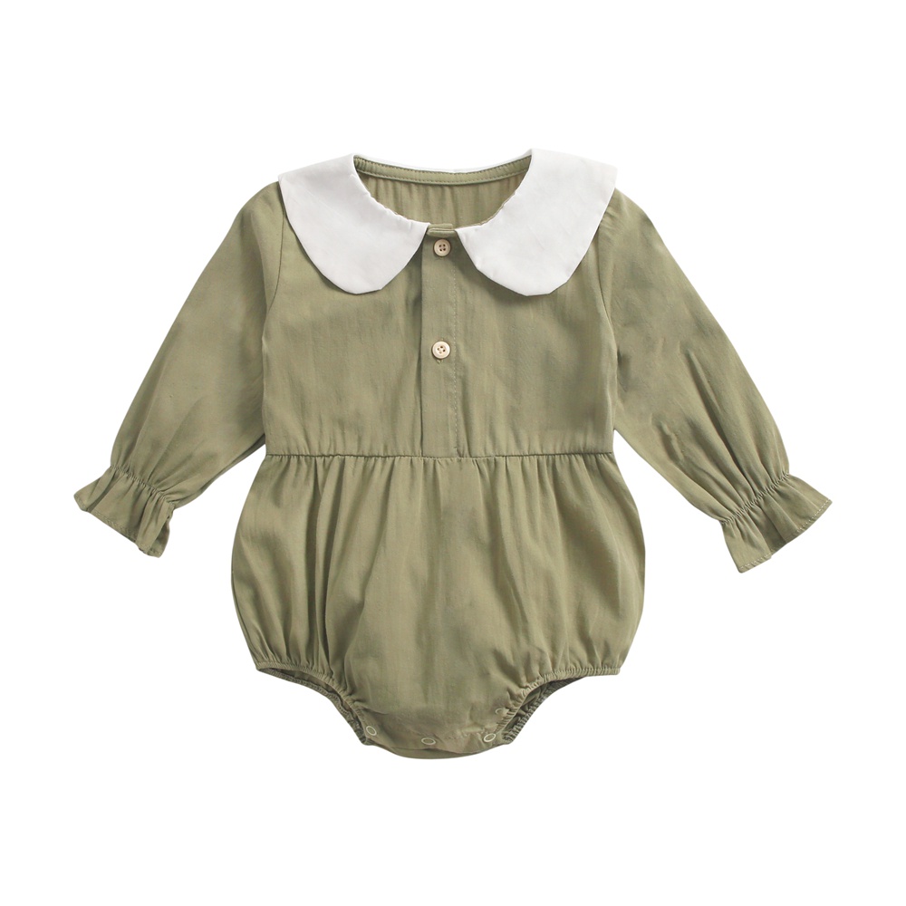 Sanlutoz Áo Liền Quần Cổ Peter Pan Bằng Cotton Dễ Thương Cho Bé Gái Sơ Sinh