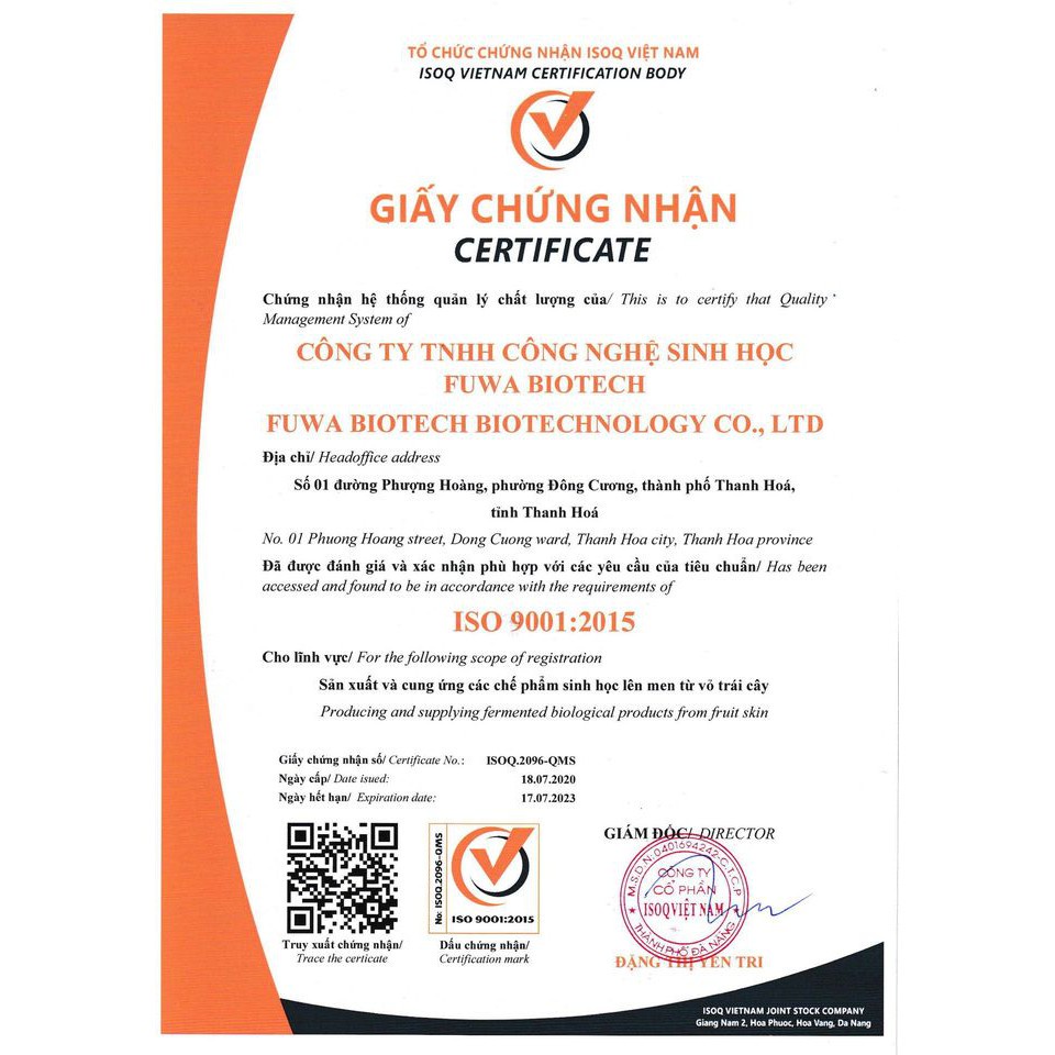 Nước Lau Sàn Hữu Cơ Fuwa3e Sả Chanh