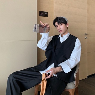 [HOT] Áo Gile Nam Vạt Chéo Độc Đáo Phong Cách Hàn Quốc Áo Gile Ulzzang GILE254