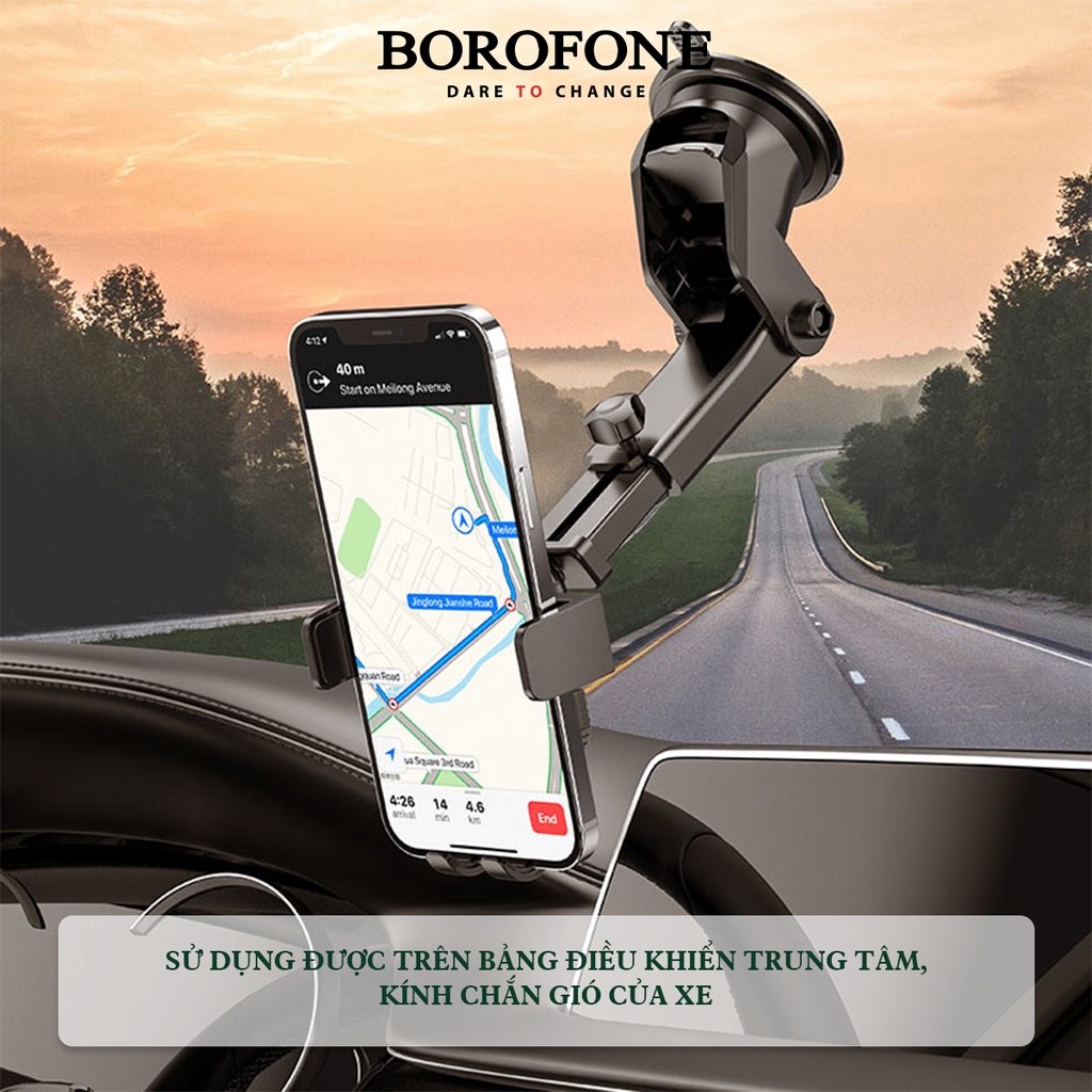 Giá đỡ điện thoại gắn trong xe BOROFONE BH39 Amazing Bay xoay tiện lợi - AK Mobile