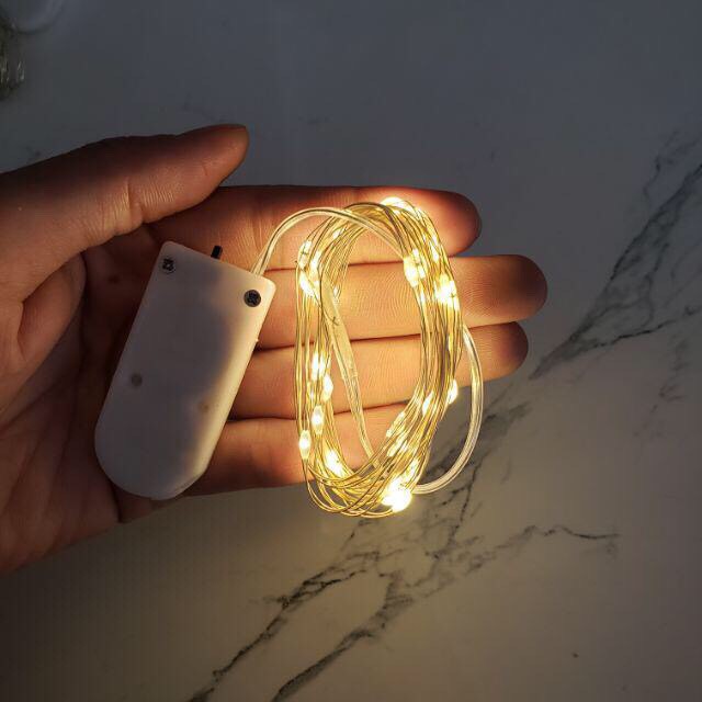 Đèn led đom đóm 2m kèm sẵn pin đĩa, Đèn trang trí Fairy Light - Decor Fancy