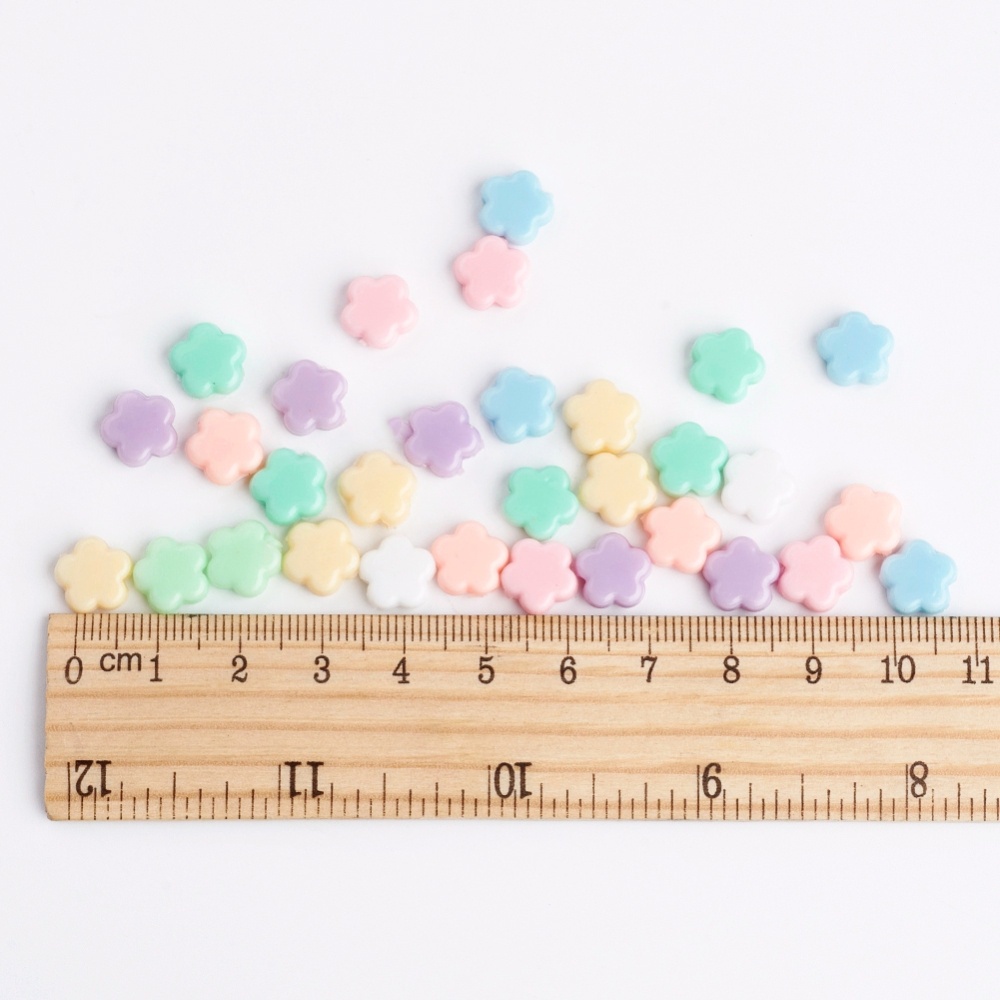 Bộ 50-500 Hạt Nhựa Hình Hoa 9x9.5x4mm 2mm Làm Trang Sức DIY