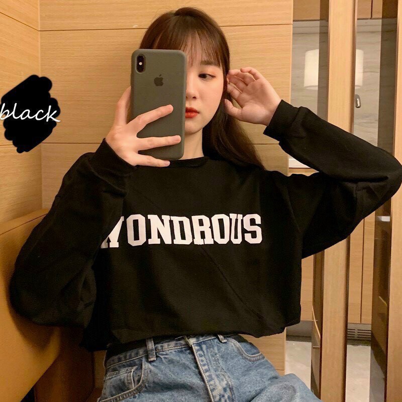 Áo thun nữ tay dài croptop WONDROUS