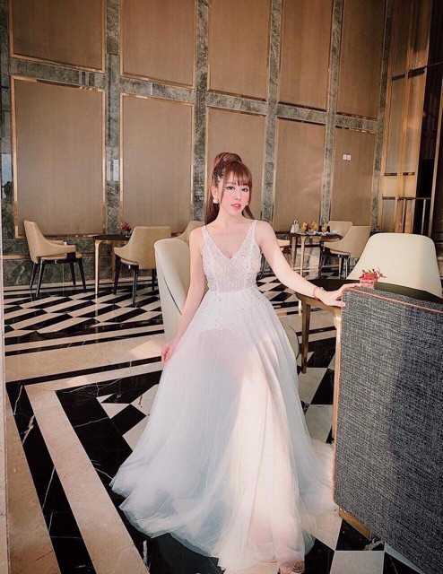 Đầm maxi xoè công chúa kết chuỗi cườm TRIPBLE T DRESS -MS92V- Size M/L