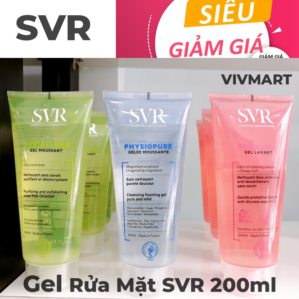 ✅ Sữa Rửa Mặt SVR 200ml - làm sạch da, tẩy tế bào chết