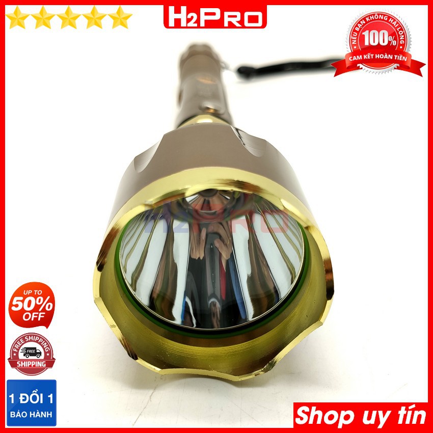 Đèn Pin siêu sáng Police XSL-418 H2Pro cao cấp chiếu xa 500m-pin sạc-thân hợp kim,3 chế độ thường-chói-chớp(tặngsạc 50K)