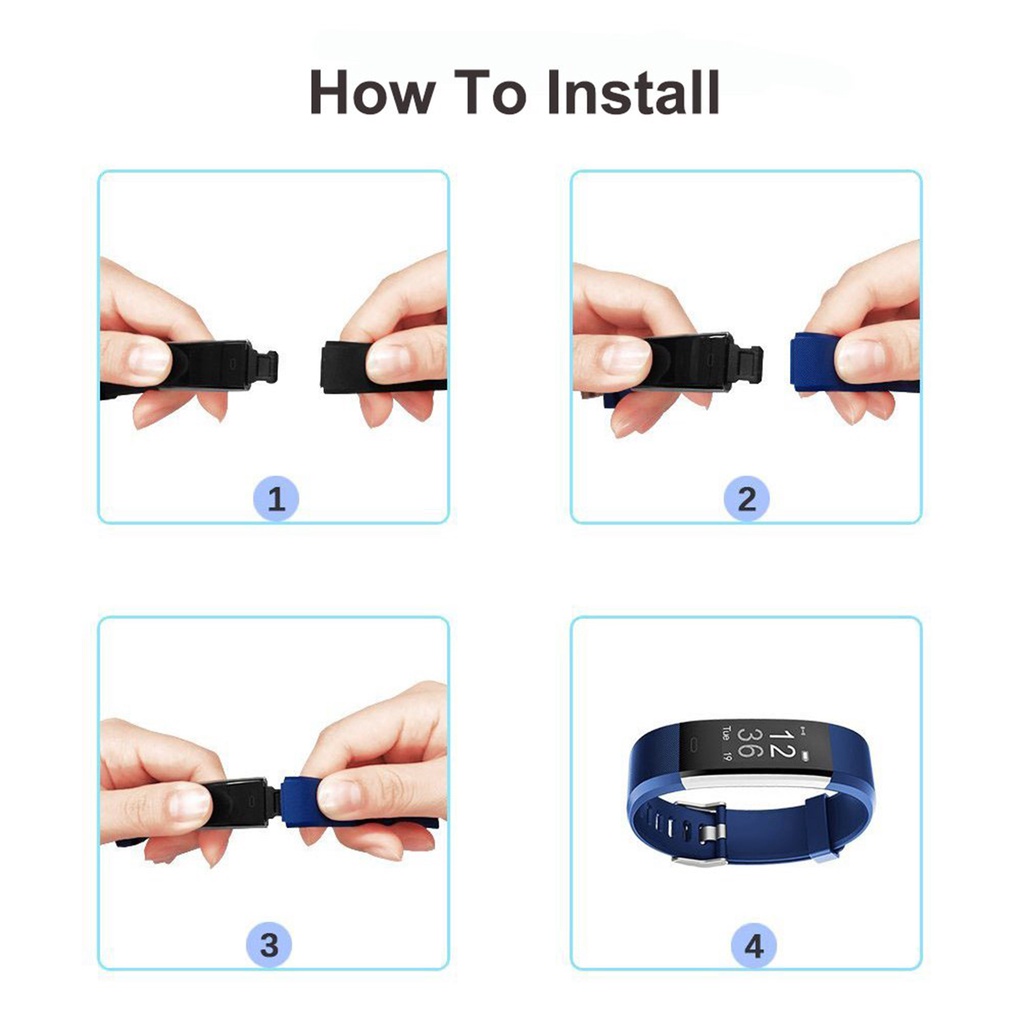 Dây đeo đồng hồ TPE mềm mại điều chỉnh được dành cho ID115 Plus/ ID115HR Plus/ ID115 Plus HR