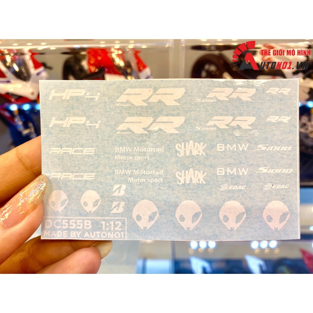 DECAL NƯỚC HÃNG XE DÁN NỀN TỐI MÔ TÔ TỈ LỆ 1:12 AUTONO1 DC555