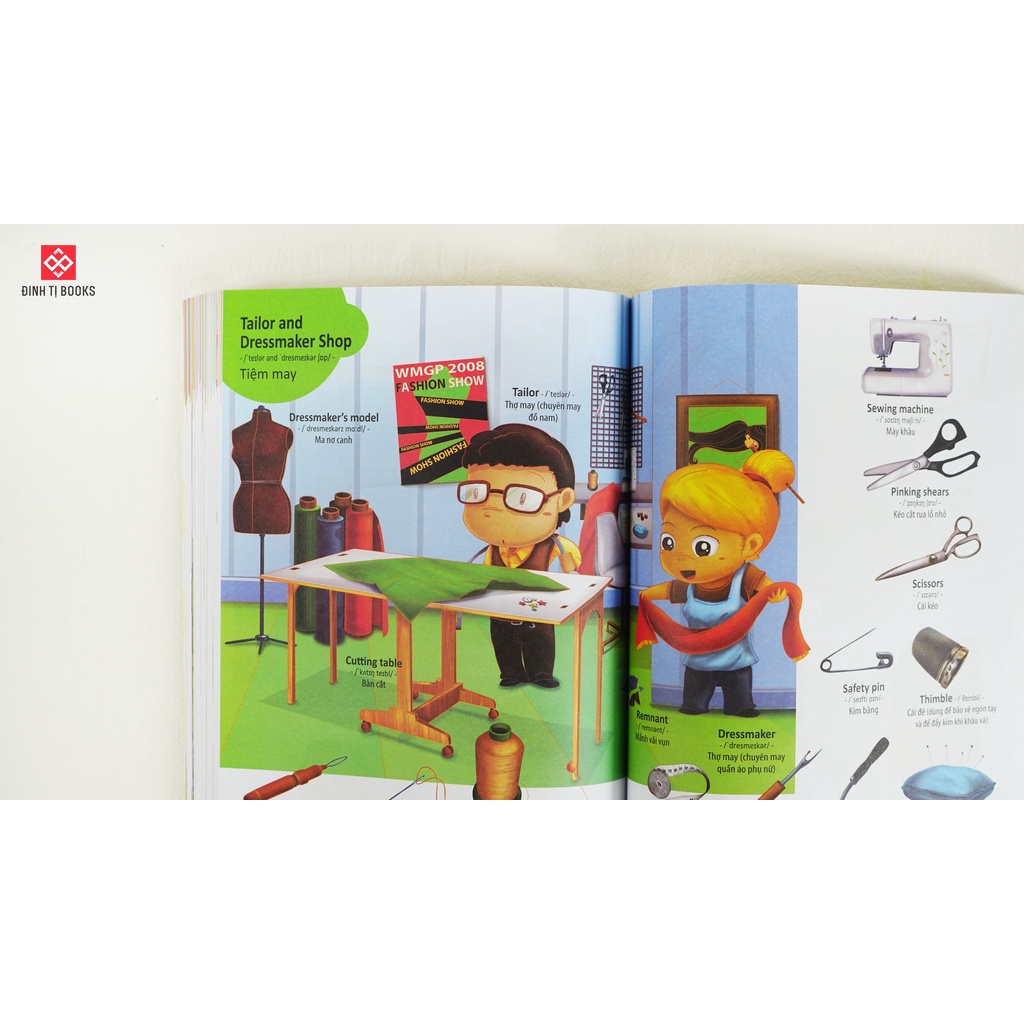 Sách - 4000 từ vựng và mẫu câu tiếng Anh thiết yếu cho trẻ em - Song ngữ Việt Anh cho trẻ từ 4 tuổi - Đinh Tị Books