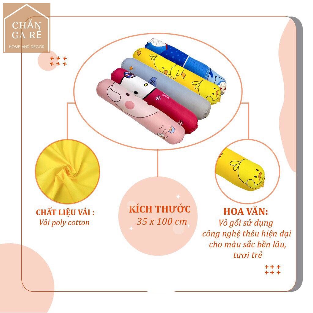 Vỏ gối ôm cottong poly mẫu mã đa dạng đáng yêu kích thước 35cmx110cm