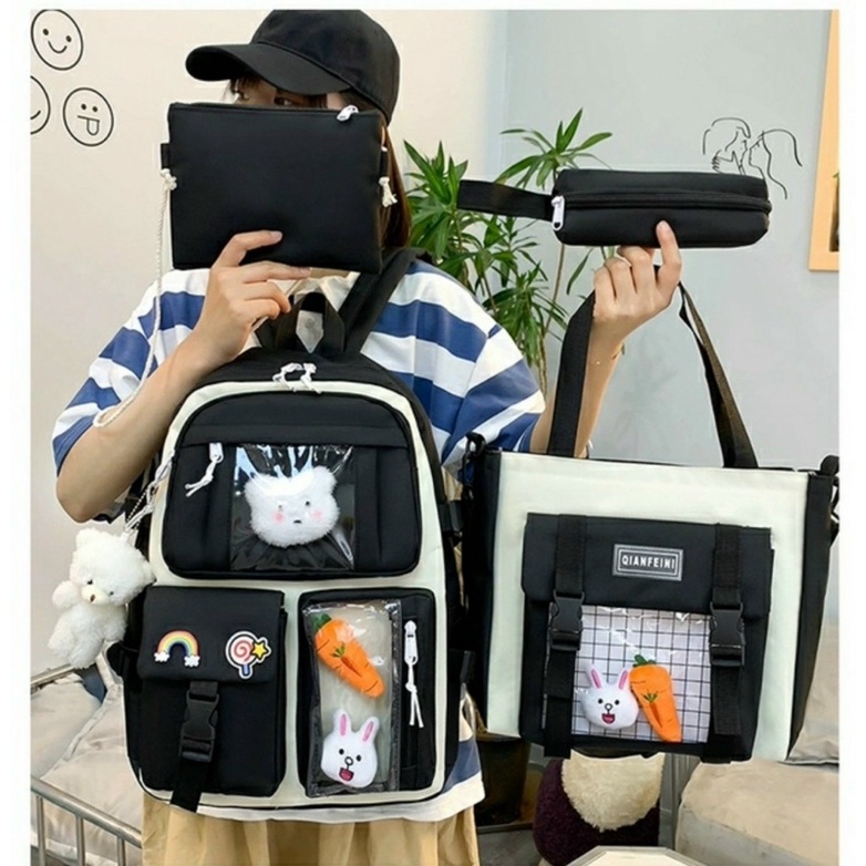 Set 4 món balo, túi thời trang đi học, giá rẻ - 3 HỘP