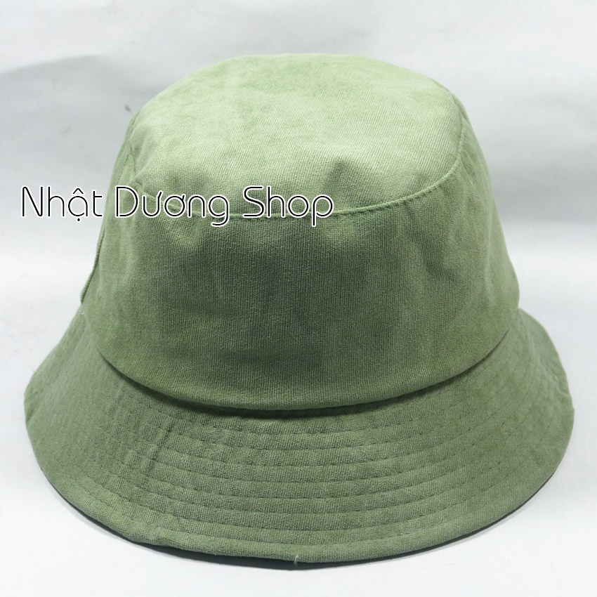 Mũ bucket vành cụp nhung thêu chữ C phong cách ❤ Nón tai bèo nam nữ unisex cao cấp