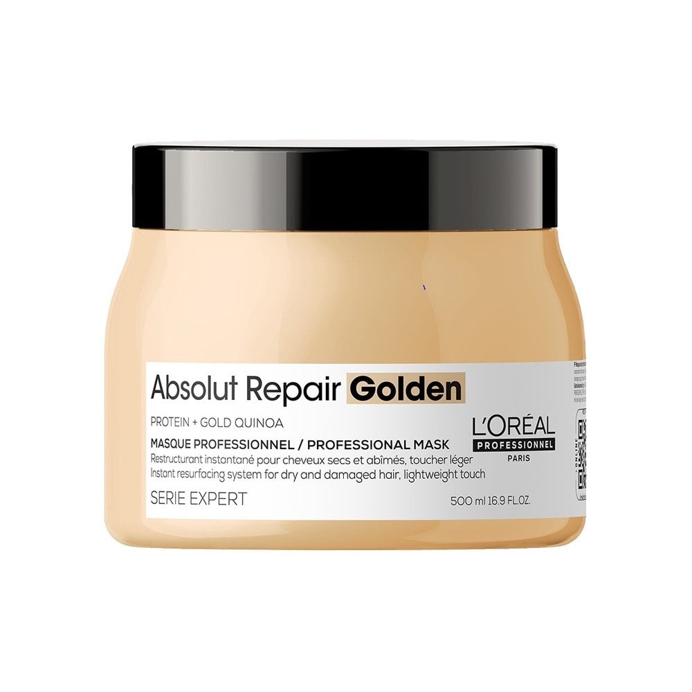 Dầu hấp nhũ vàng phục hồi tóc hư tổn L'Oreal Professionnel Serie Expert Absolut Repair Protein + Gold Quinoa 500ml