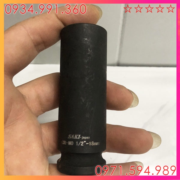 Đầu típ khẩu 1/2 inch 6 cạnh kích thước từ 16 đến 21mm. Nhật Bản. Mở động cơ máy, ô tô. Chất liệu thép Carbon CRMO.