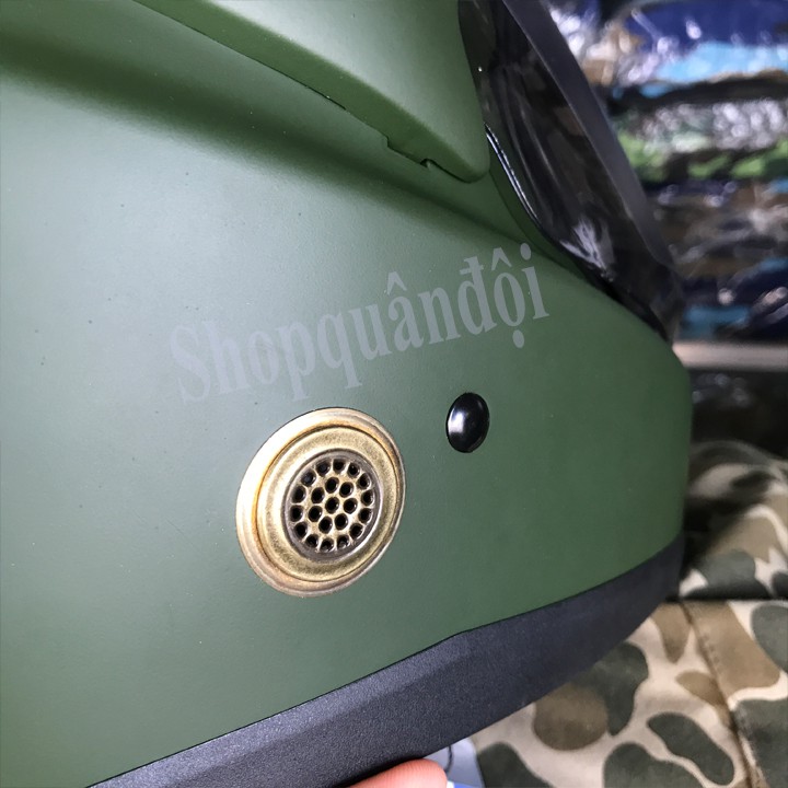 Nón bảo hiểm fullface sơn nhám xanh Asia