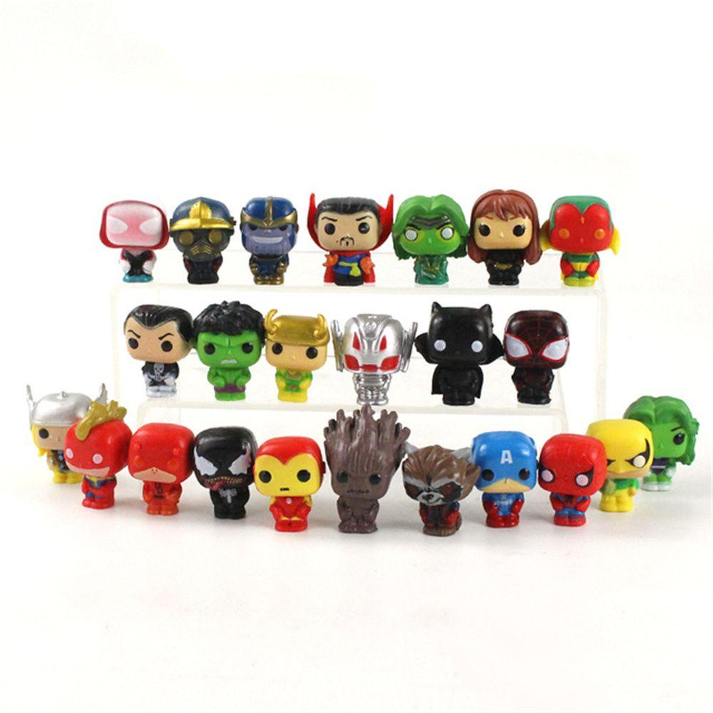 Mmluck Set 24 Mô Hình Đồ Chơi Siêu Anh Hùng 2 inch Iron Man Captain America Venom Deadpool
