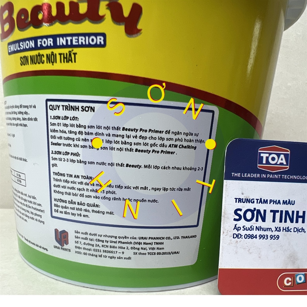 Sơn nước BEAUTY Nội thất Trong nhà màu hồng phấn , đậm, nhạt, cánh sen 1 Lít của URAI PAINTS