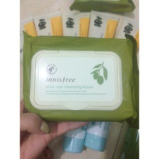 KHĂN ƯỚT TẨY TRANG OLIVE - INNISFREE OLIVE REAL CLEANSING TISSUE