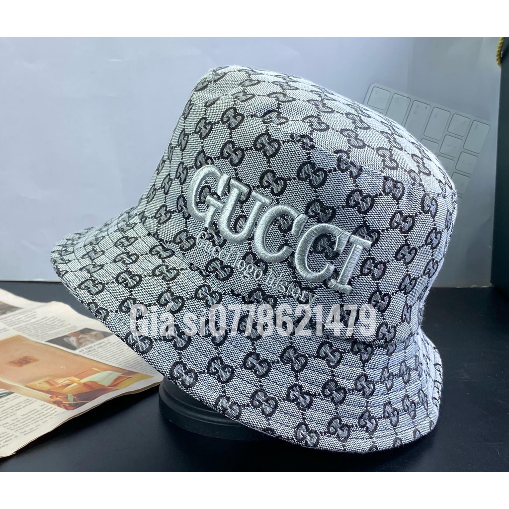 Nón bo cụp bucket G (G) dệt vải nhập thêu chữ gu xì thể thao thời trang
