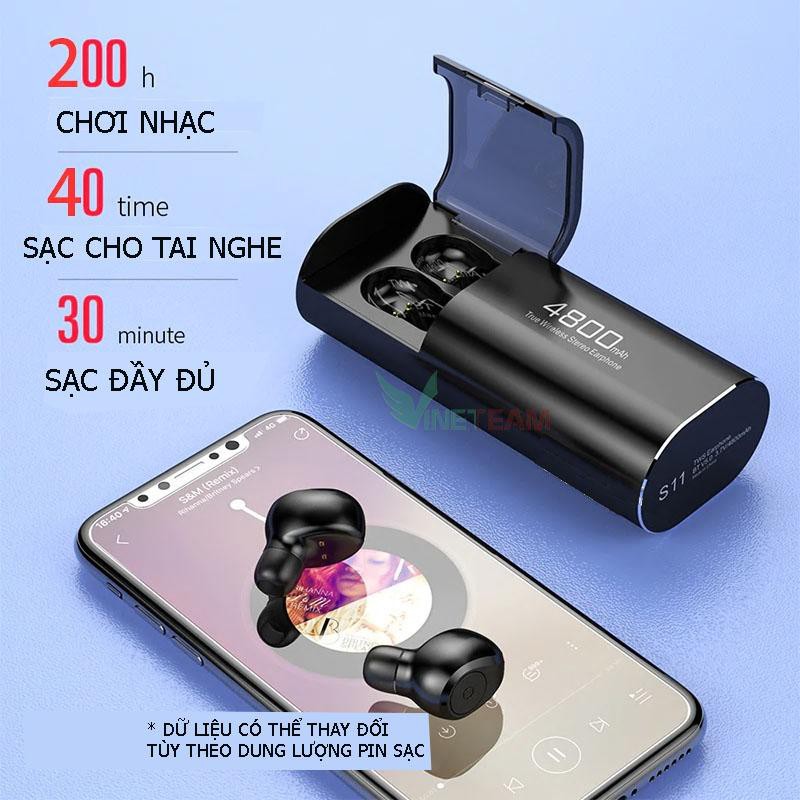 Tai Nghe Bluetooth 5.0 TWS S11 - Chống Nước IPX5 - Pin 4800 - Tích Hợp Micro -Tự Động Kết Nối -Chống ồn CVC 8.0 | BigBuy360 - bigbuy360.vn
