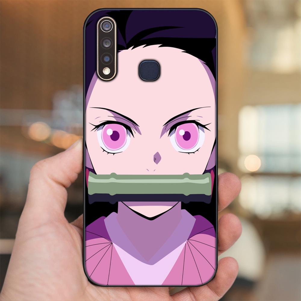 Ốp lưng Vivo Y19 viền đen in hình Nezuko Kimetsu no Yaiba