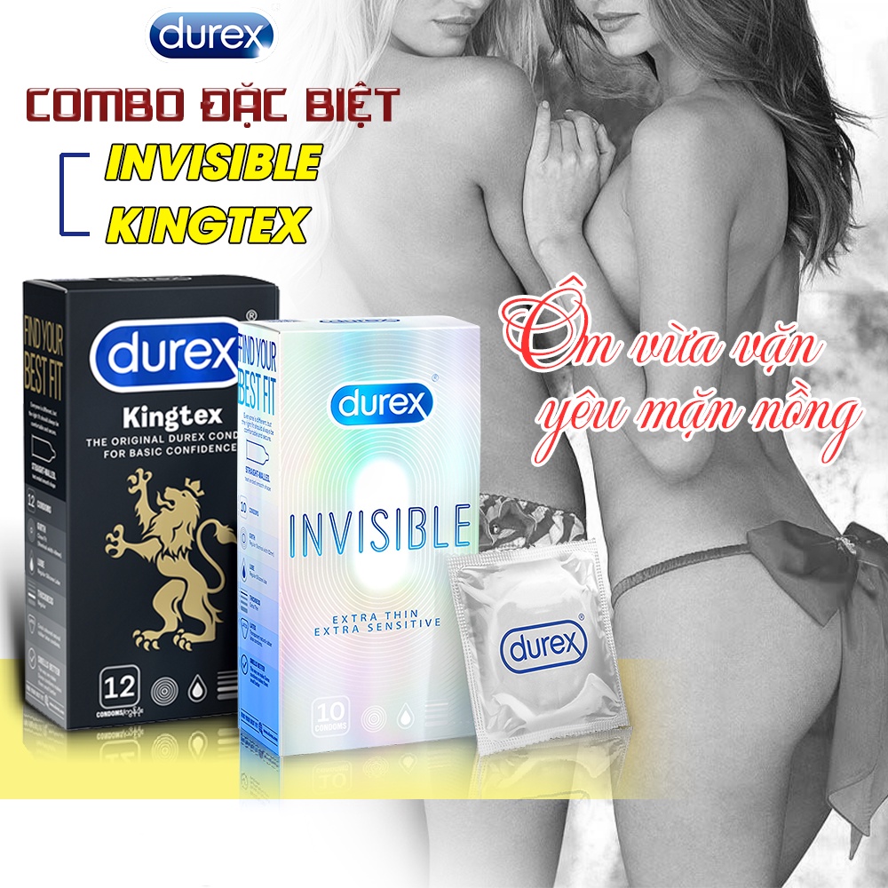 Combo 2 Hộp Bao Cao Su Durex  12c. Dòng Bcs Siêu Mỏng, Ôm Sát Chống Xuất Tinh Sớm