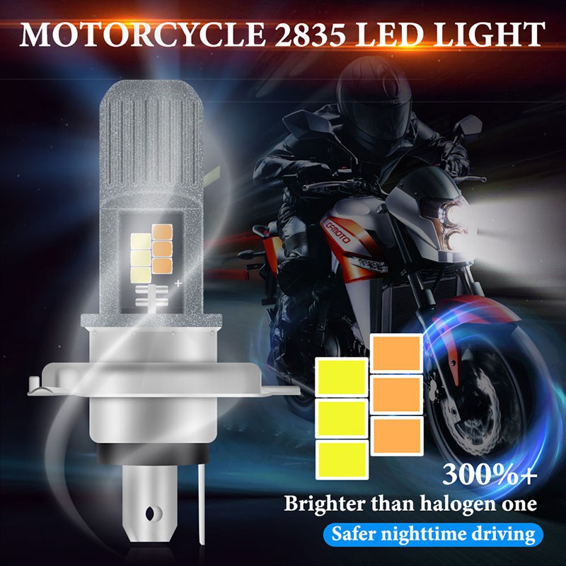 Đèn pha xe máy LYMOYO LED P15D H4 12 SMD DC/ AC 12-80V 6000K EX5 LC135 Y125Z đa năng tiện lợi