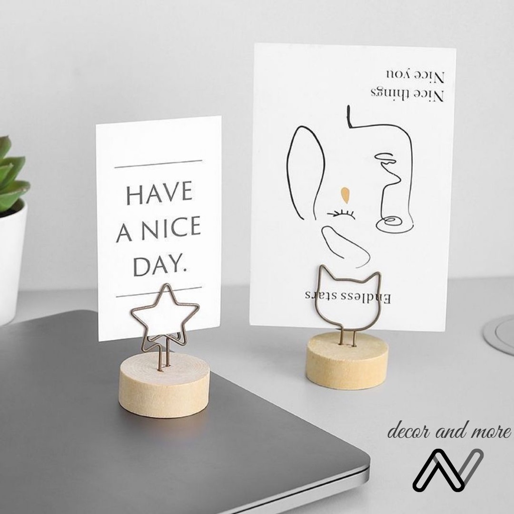 Kẹp ảnh AN DECOR kẹp gỗ hình thú giữ ghi chú, postcard để bàn trang trí