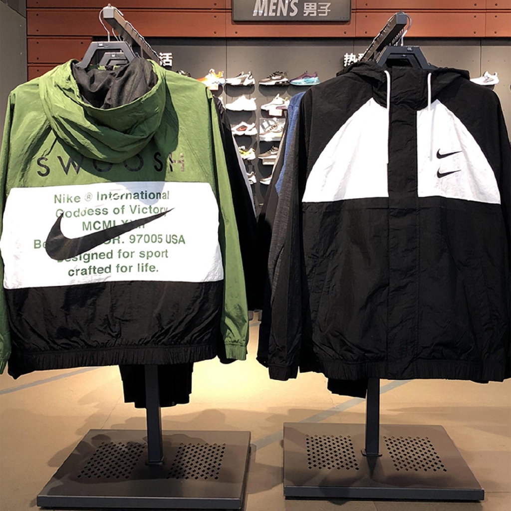 Men And Women Decode Windproof Nike Hooded Hook Embroidery Color Matching Double Windbreaker Loose Jacket Casual Sports Jacket | BigBuy360 - bigbuy360.vn