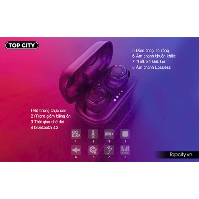 Tai nghe true wireless Remax TWS-2. Bảo hành chính hãng 12 tháng