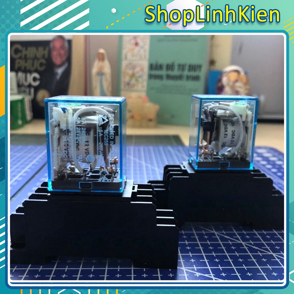 Relay trung gian omron 8 chân 12V/ 24V/ 220V/ Đế Relay