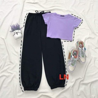 Sét áo croptop + quần bom Haiphuc