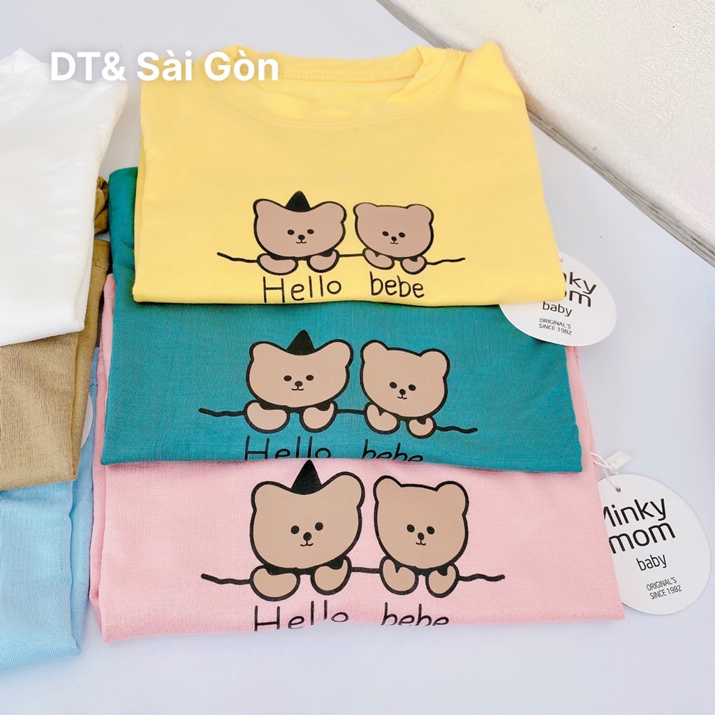 Áo Dài Tay Vải Thun Lạnh In Hình Gấu Không Bai Không Xù