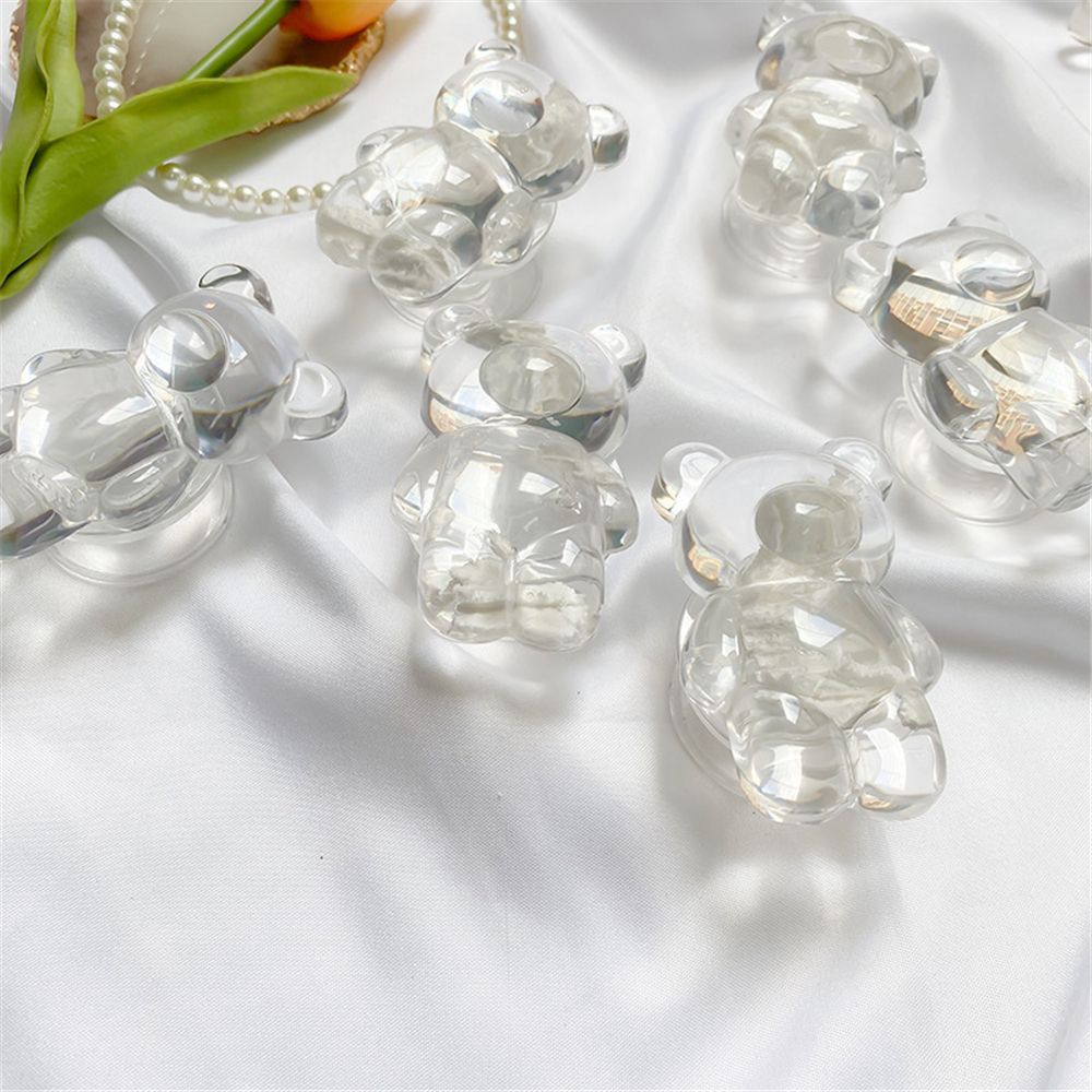 Giá Đỡ Điện Thoại Trong Suốt Họa Tiết Gấu Hoạt Hình 3D Phong Cách Hàn Quốc