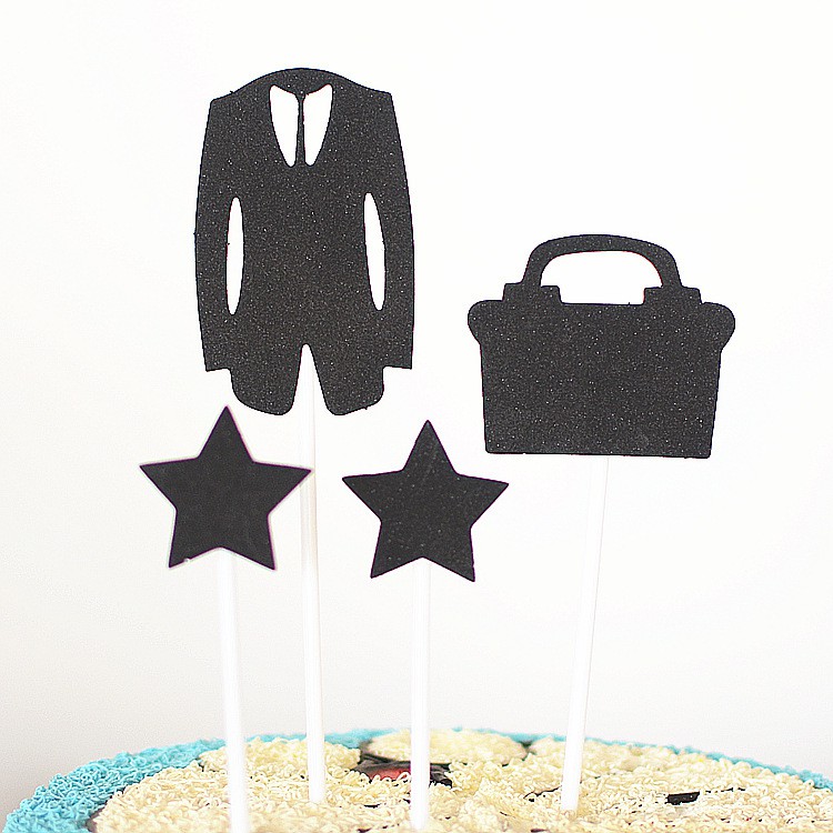 trang trí bánh kem [FREESHIP] set cắm con trai