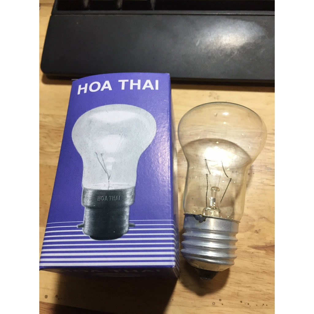 Bóng đèn sợi đốt 60W đui E27, ánh sáng vàng dùng cho đèn học, sưởi ấm