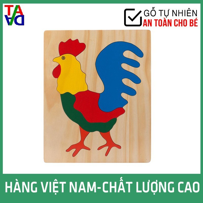 Đồ Chơi Gỗ VNXK Hợp Chuẩn, An Toàn Cho Bé - Tranh Ghép Hình Con Vật