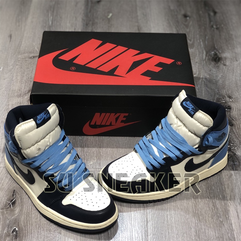 Giày Jordan Obsidian Xanh Than Gót Xanh Dương Cao Cổ Nguyên Bản SC SUSNEAKER ( Full Box Kèm Dây Phụ )