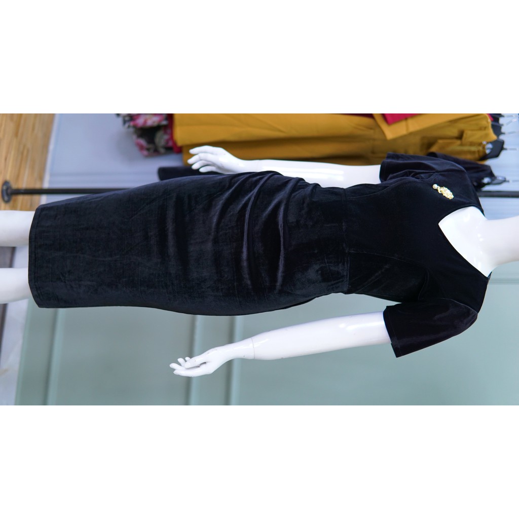 Đầm body nhung đen sang trọng quý phái DA1310 | BigBuy360 - bigbuy360.vn