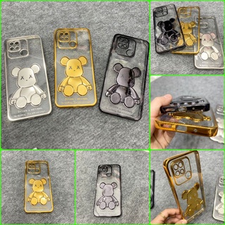 Ốp lưng Xiaomi Redmi 10C / Poco C40 dẻo gấu Bearbrick nổi xi màu bảo vệ camera
