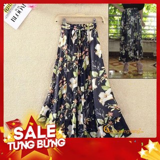 Chân váy dài chân váy maxi chiffon lụa hoa hai lớp GLV017 - Hàng nhập khẩu